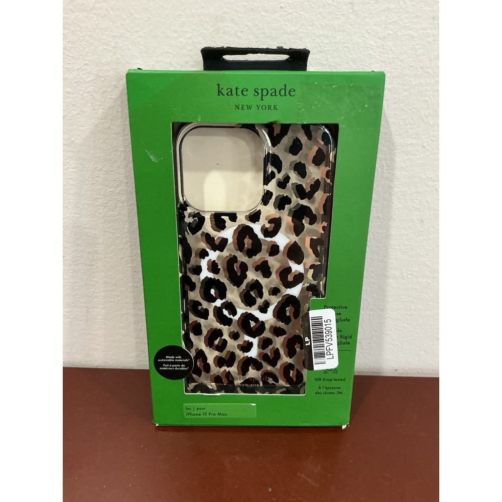 Kate Spade New York Apple iPhone 15 Pro Max Protective Case with MagSafe Leopard